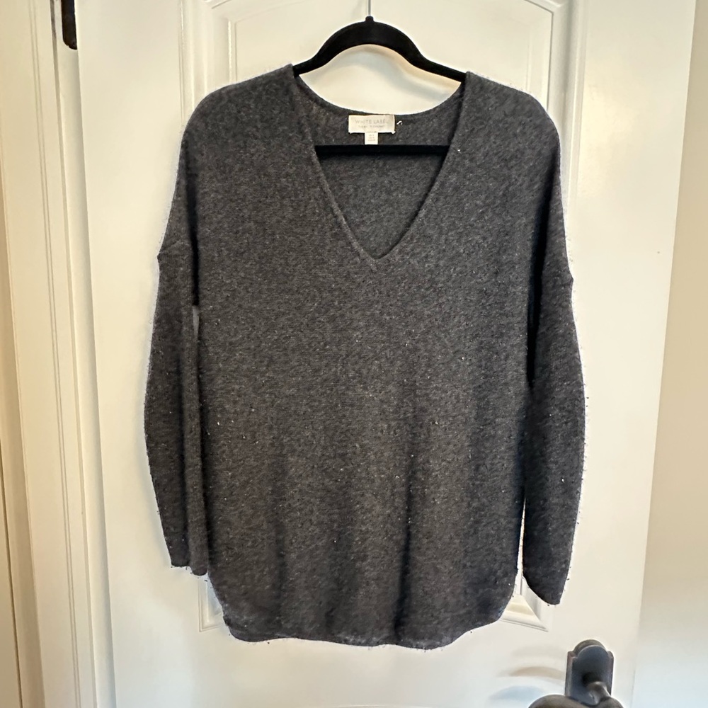 The White Company Charcoal V-Neck Sweater